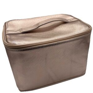 Rose Gold Travel Bag Makeup Toiletries Styling Essentials carry on metallic